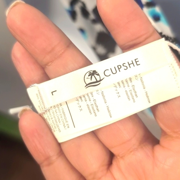 Cupshe Blue and leopard lace up Crisscross Bikini Size Large NWTG - Picture 10 of 14